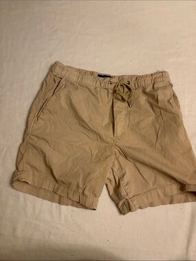 American Eagle Outfitters Khaki Drawstring Hybrid Shorts